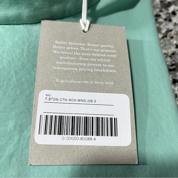 Everlane Top Ruffle Green - Picture 5 of 6